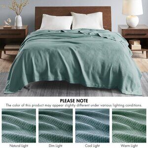 Madison Park Egyptian Cotton King Blanket Teal (MP51N-6433)